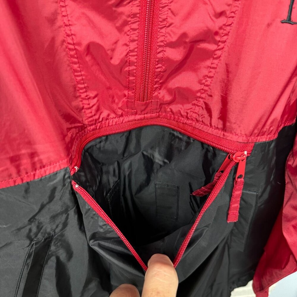 Red Black Hooded Windbreaker 1/2 Zip South Carolina Palmetto Jacket Large - Picture 5 of 10